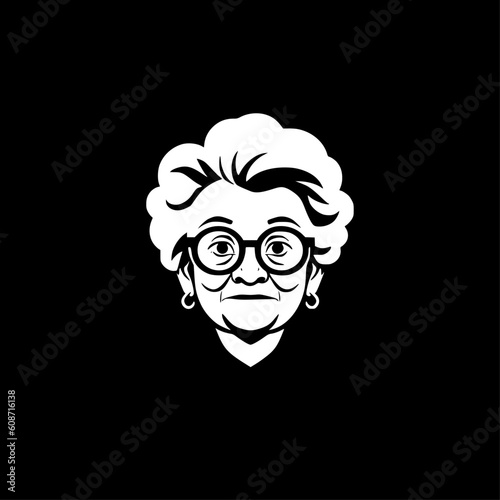 Grandma | Black and White Vector illustration