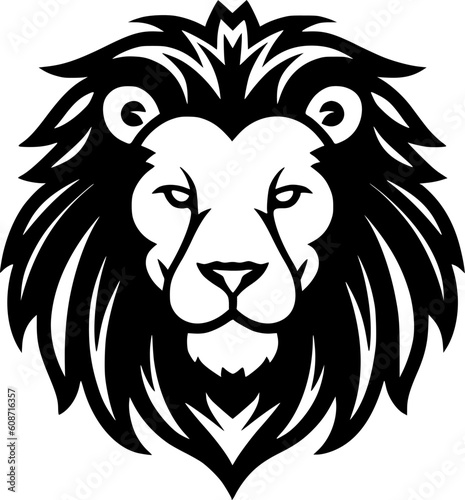 Lion - Black and White Isolated Icon - Vector illustration