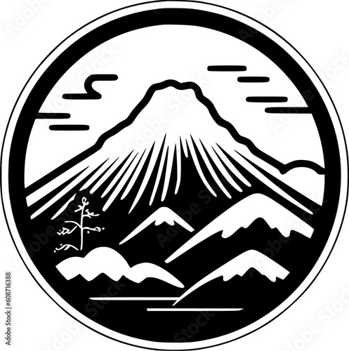 Japan | Black and White Vector illustration