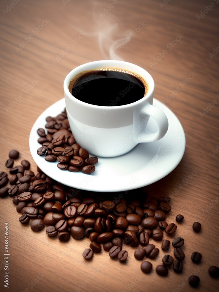Eine Tasse Kaffee im Büro, bei Feierabend - mit Generativer AI erstellt Eine Tasse Kaffee im Büro, bei Feierabend - mit Generativer AI erstellt