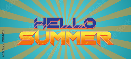 Hello summer text effect photo