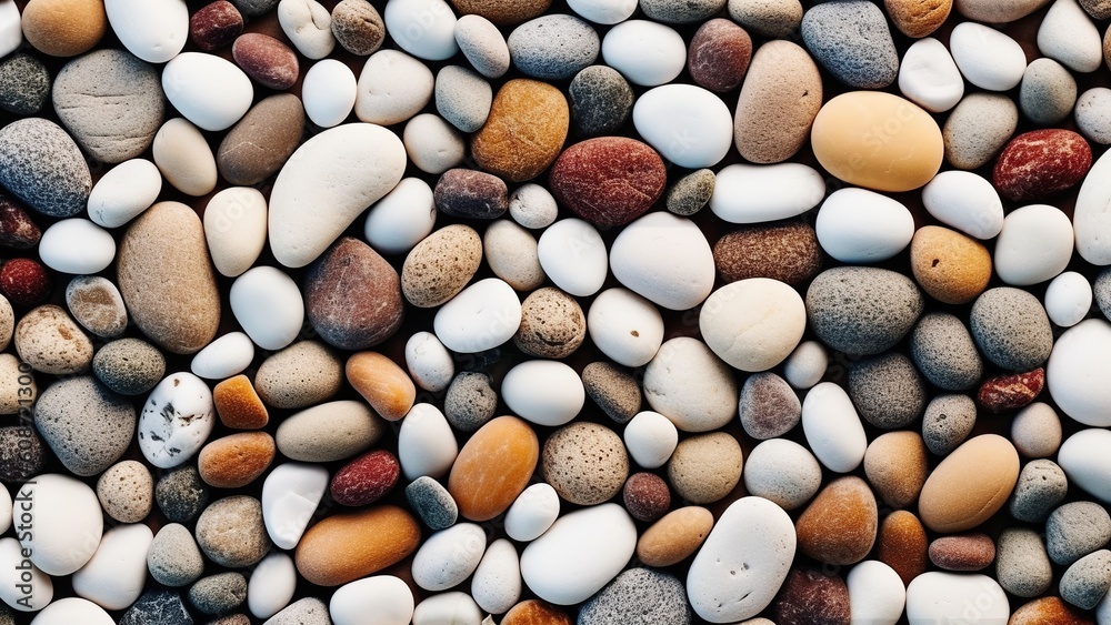 Illustration of small sea stone pebble background, AI Generated Illustration of small sea stone pebble background, AI Generated