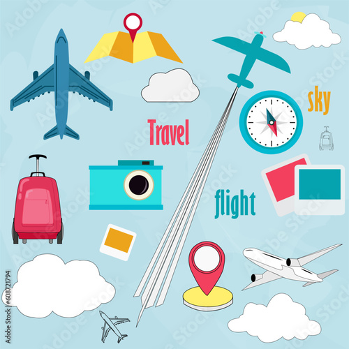 everything for travel, plane and sky