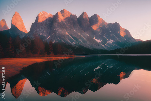 sunset over the lake