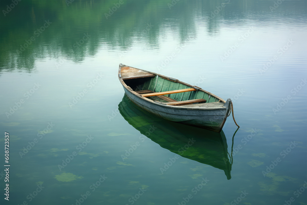 boat on lake background