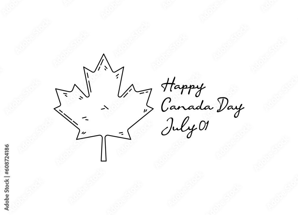 line art of happy canada day good for canada day celebrate. line art. illustration.
