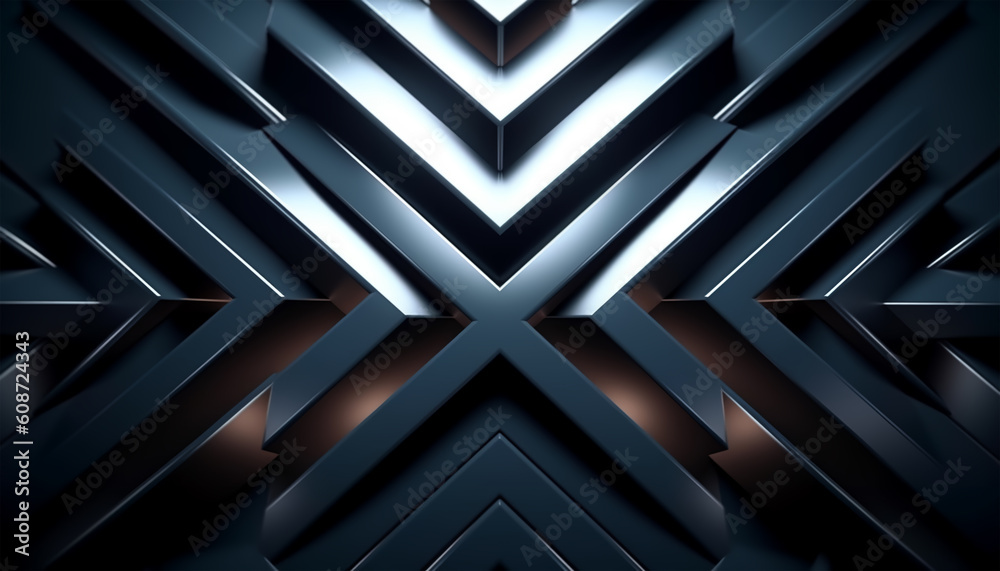 Obraz premium Geometric pattern background with light effect. generative ai