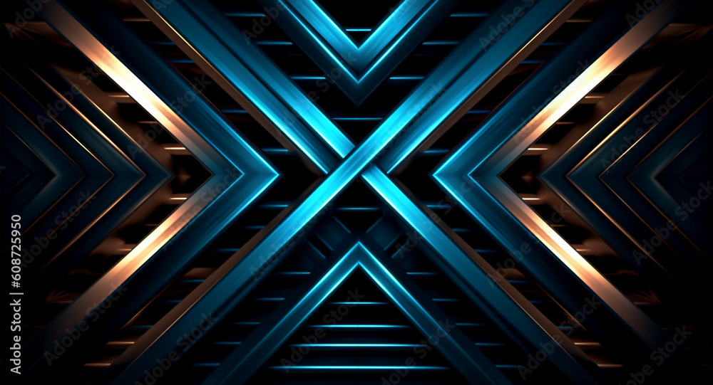 Fototapeta premium Geometric pattern background with light effect. generative ai