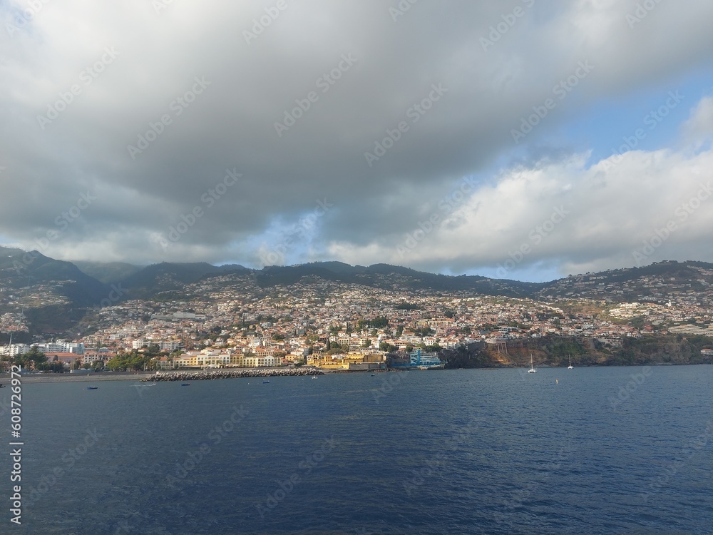 view of the funchal city from the sea