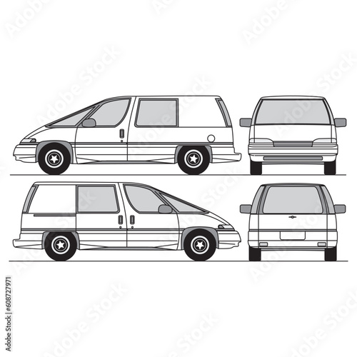 outline of van, minibus part 34