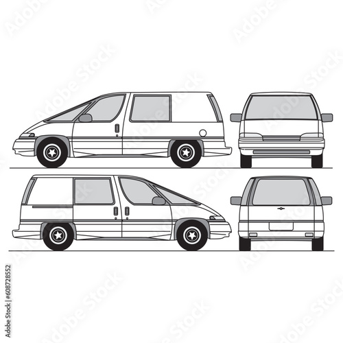 outline of van, minibus part 32