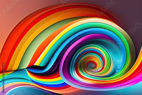 Rainbow Abstract Generative AI Design Illustration