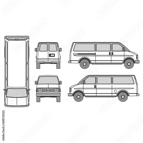 outline of van, minibus part 26