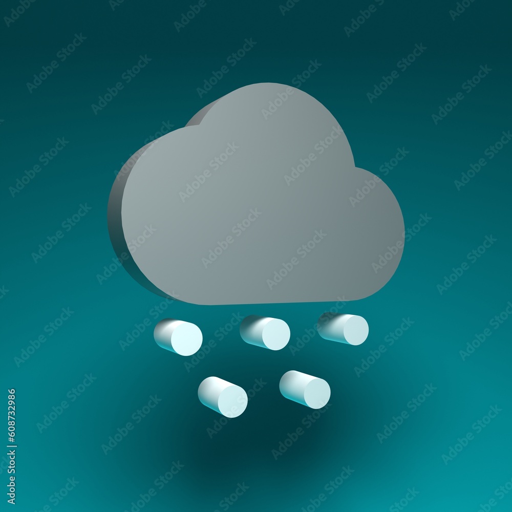 Cloudy snowing icon on blue background Cloudy snowing icon on blue background