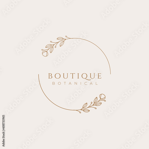 boutique botanical bohemian beauty luxury line abstract logo design vector graphic illustration