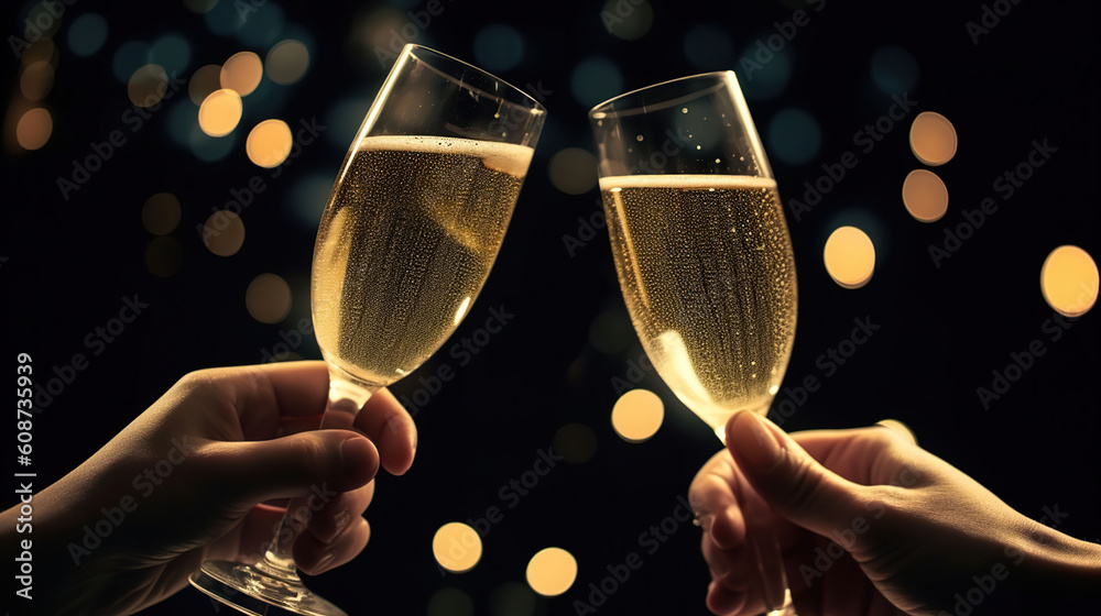 Champagne and two glasses discount