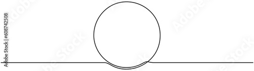 Circle continuous one line drawn. Abstract round frame linear symbol. Vector illustration isolated on white.