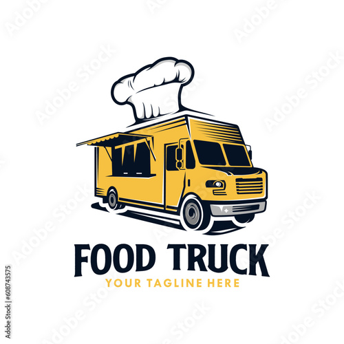 Food Truck Logo Design Vector