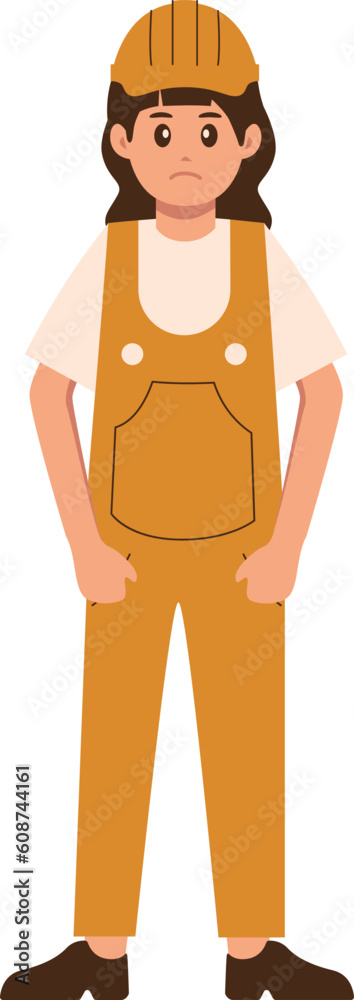 Technician Female Engineer Illustration Vector Technician Female Engineer Illustration Vector