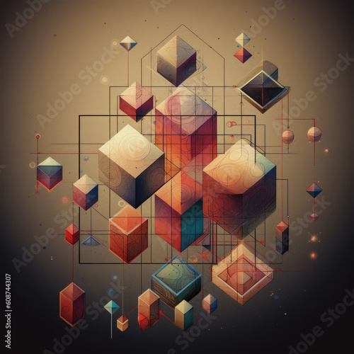 Modern geometric artwork - Generative AI photo