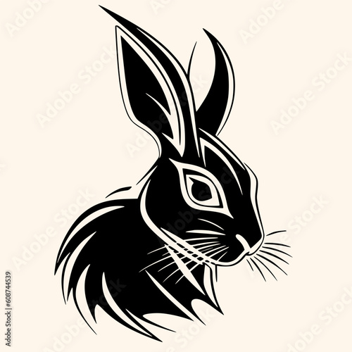 Rabbit vector for logo or icon,clip art, drawing Elegant minimalist style,abstract style Illustration