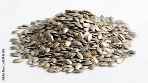 Precise Chaos: Sunflower Seeds Explosion in Sterling Pigmentation | AI Generated