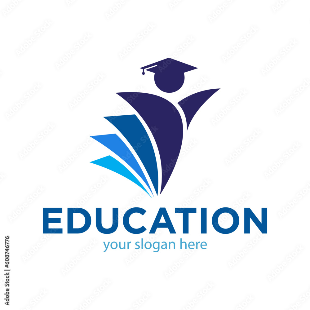 Education Logo Design Illustration - obrazy, fototapety, plakaty 