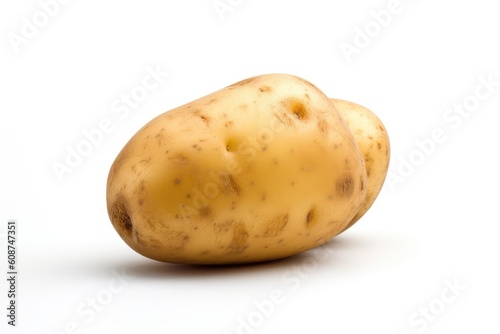Fresh Raw Potato on White Background