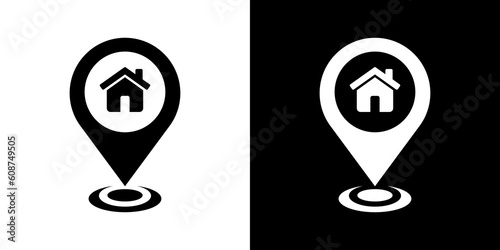 black home location place address icon vector