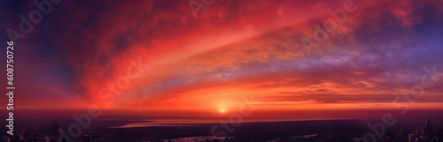 Summer Sky Painting in Shades of colorful. Captivating Beauty of Blue and orange tone. Vibrant Colors Among Clouds. Generative AI illustrations