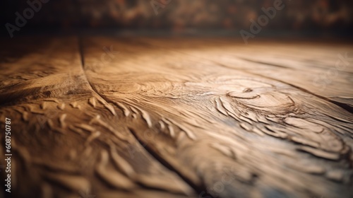  a close up of a wood floor with a blurry background. generative ai