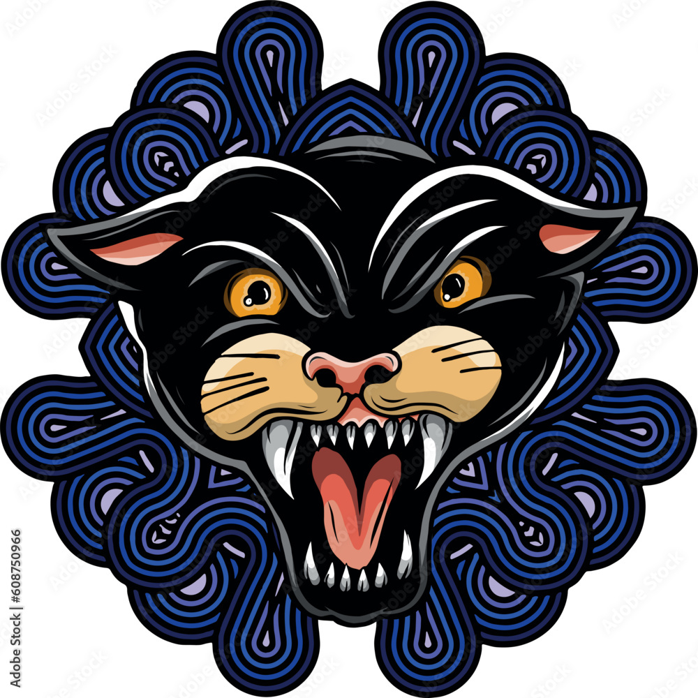 vector illustration of black panther head design