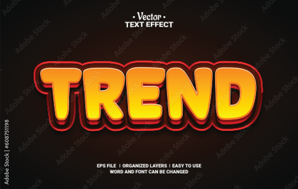 3d Trend Editable Vector Text Effect.
