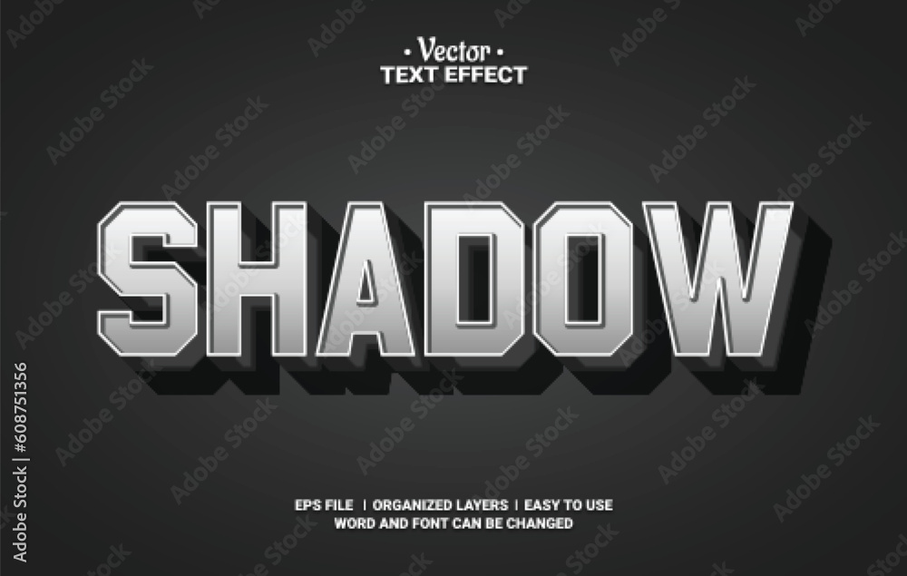 Shadow Editable Vector Text Effect.