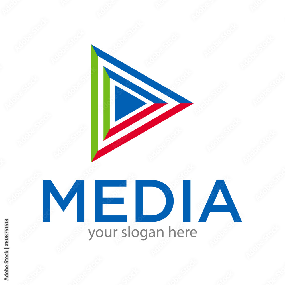 Media Player Logo Design Illustration