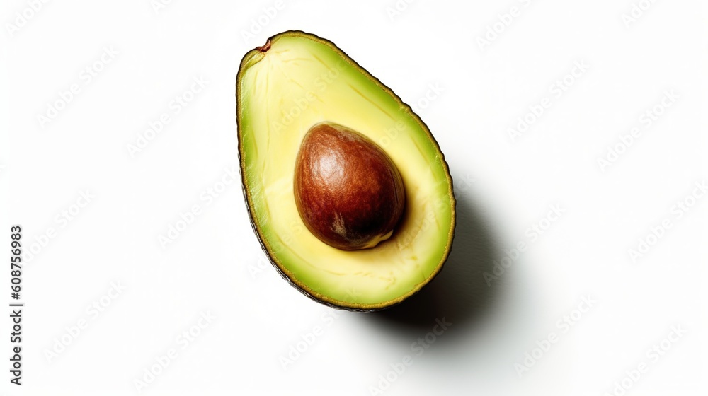 avocado isolated on white background, AI generated