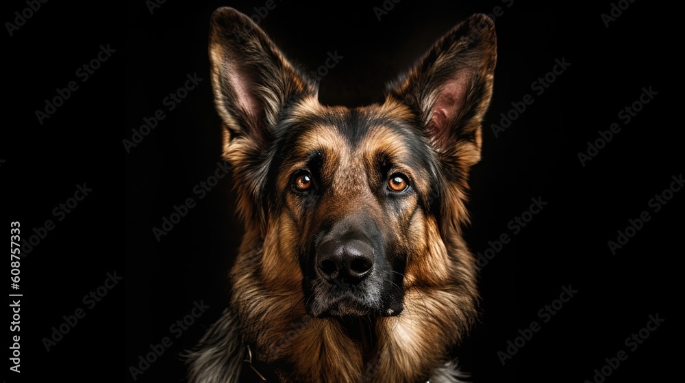 german shepherd portrait, AI generated

