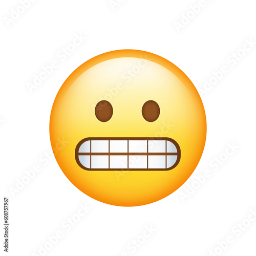 Grimacing Face Emoji isolated on white background. Iphone Whatsapp Emojis. Simple, vector, printed on paper. icon for website design, mobile app, and UI. Vector Illustration