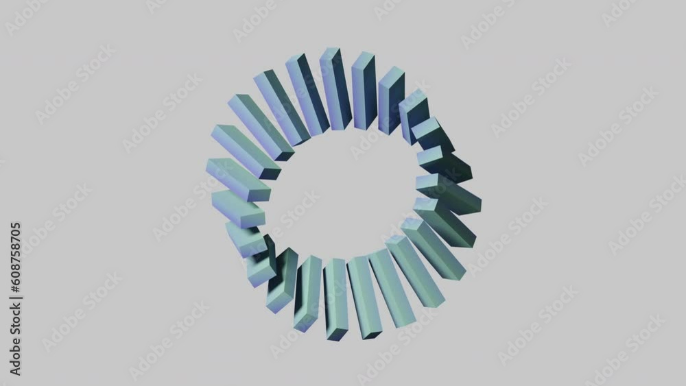 Rectangle geometric forms circulating in a continuous loop