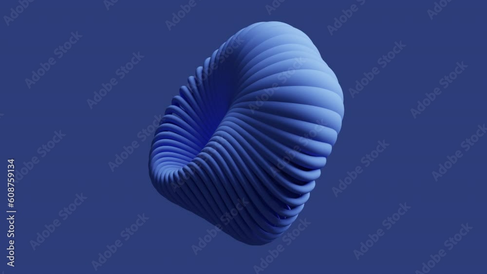 3D animation of abstract shape with a fluid and rhythmic pulsation
