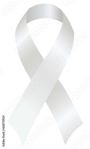 The white or pearl ribbon serves as a symbol for various causes and illnesses, such as adoption, bone cancer, osteoporosis, teen abstinence, and raising awareness about male violence against women.