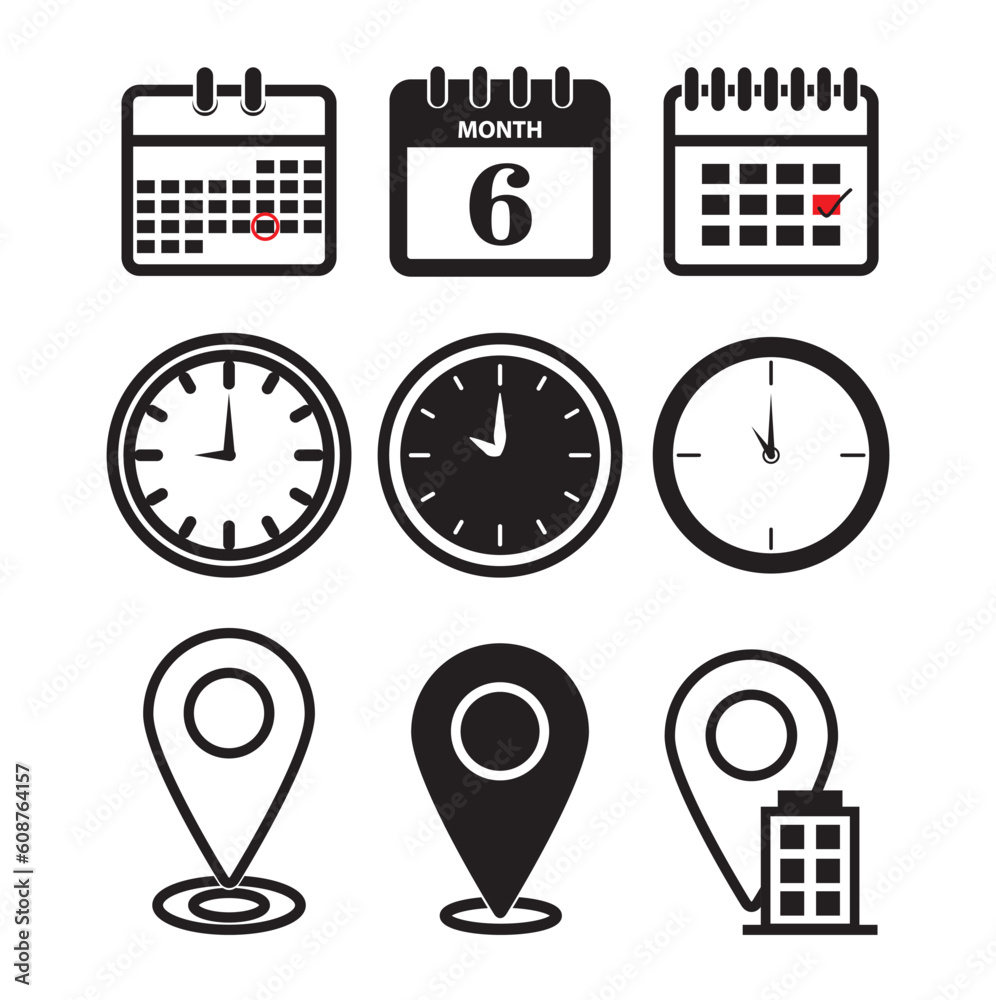 Simple Icons Location Map Pin Address Date Time Calendar Set Web simple-icons-location-map-pin-address-date-time-calendar-set-web