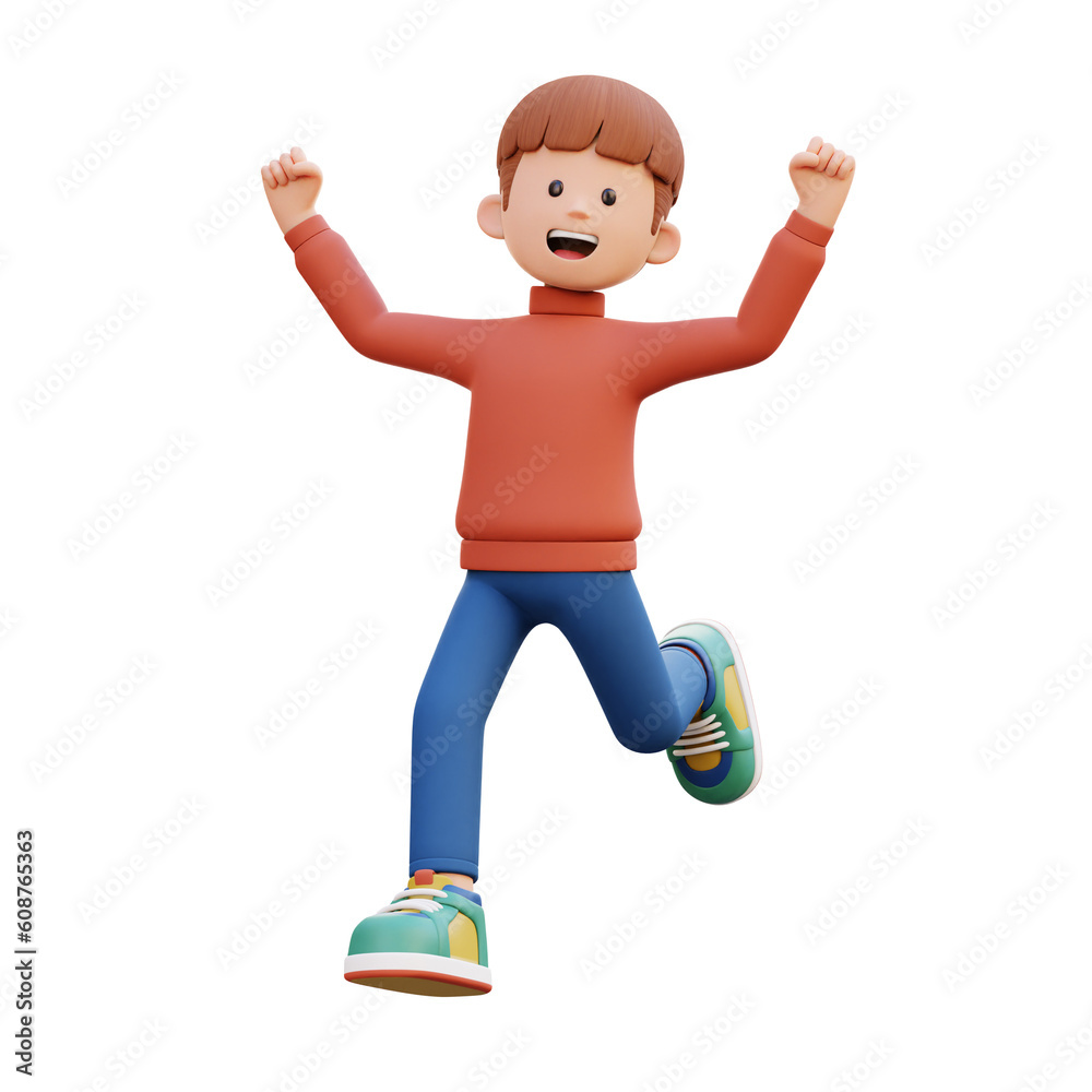 3d male character happy running 3d male character happy running