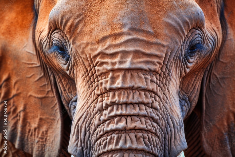Beautiful African elephant close-up in Tsavo Park in Kenya. Generative AI Beautiful African elephant close-up in Tsavo Park in Kenya. Generative AI