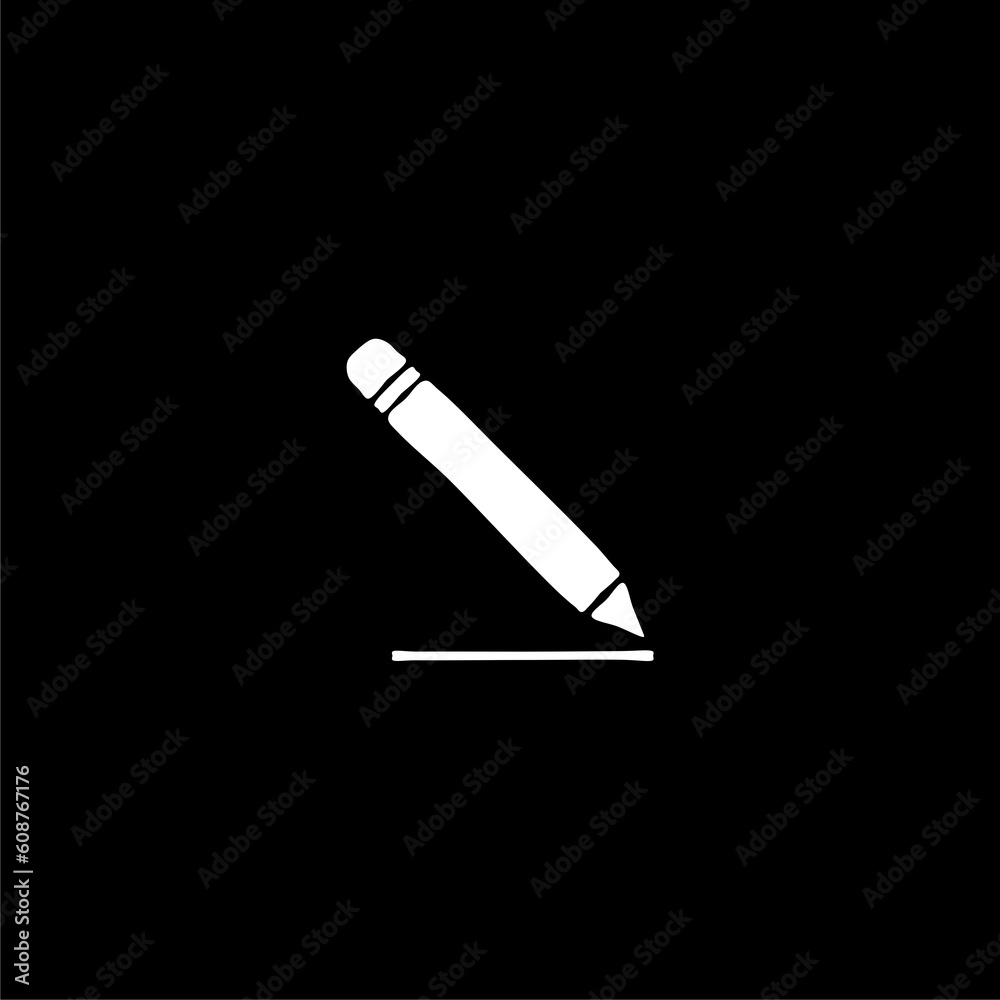 Pencil icon illustration isolated on black background Pencil icon illustration isolated on black background
