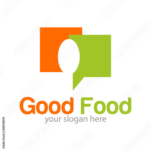 Food Vegan Logo Design Illustration