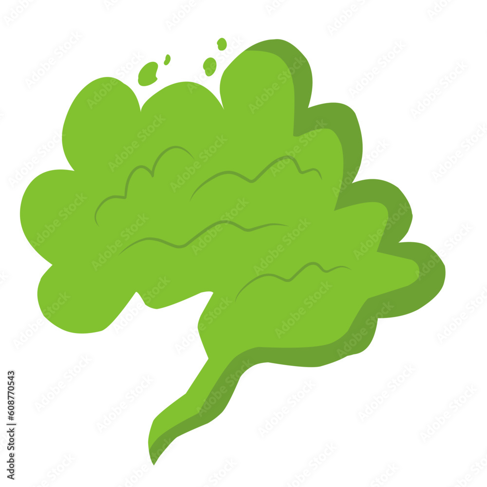 Green toxic clouds set. Symbol of bad smell cartoon. Stinky smoke isolated on white background. Spoiled and rotten food, poison elements. Vector Illustration Green toxic clouds set. Symbol of bad smell cartoon. Stinky smoke isolated on white background. Spoiled and rotten food, poison elements. Vector Illustration