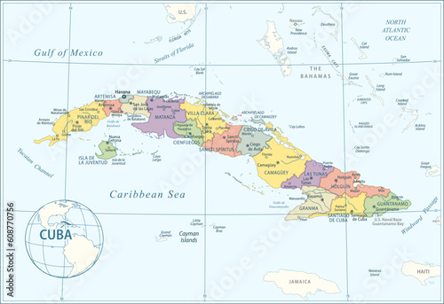 Cuba map - highly detailed vector illustration