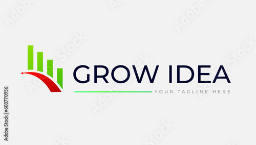 Grow Idea Modern Concept of Growing Business fully editable logo template 