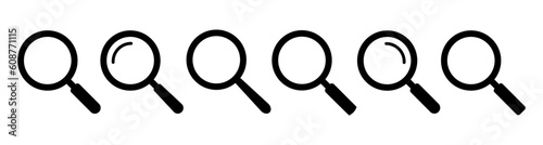 Magnifying glass icon. Magnifying glass icon in flat style. magnifier or loupe sign isolated on transparent background, Search symbol. Vector illustration.